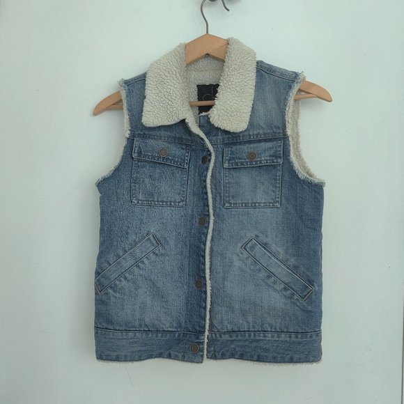 Calvin Klein Denim Vest with Lining Size Small - Picture 4 of 6